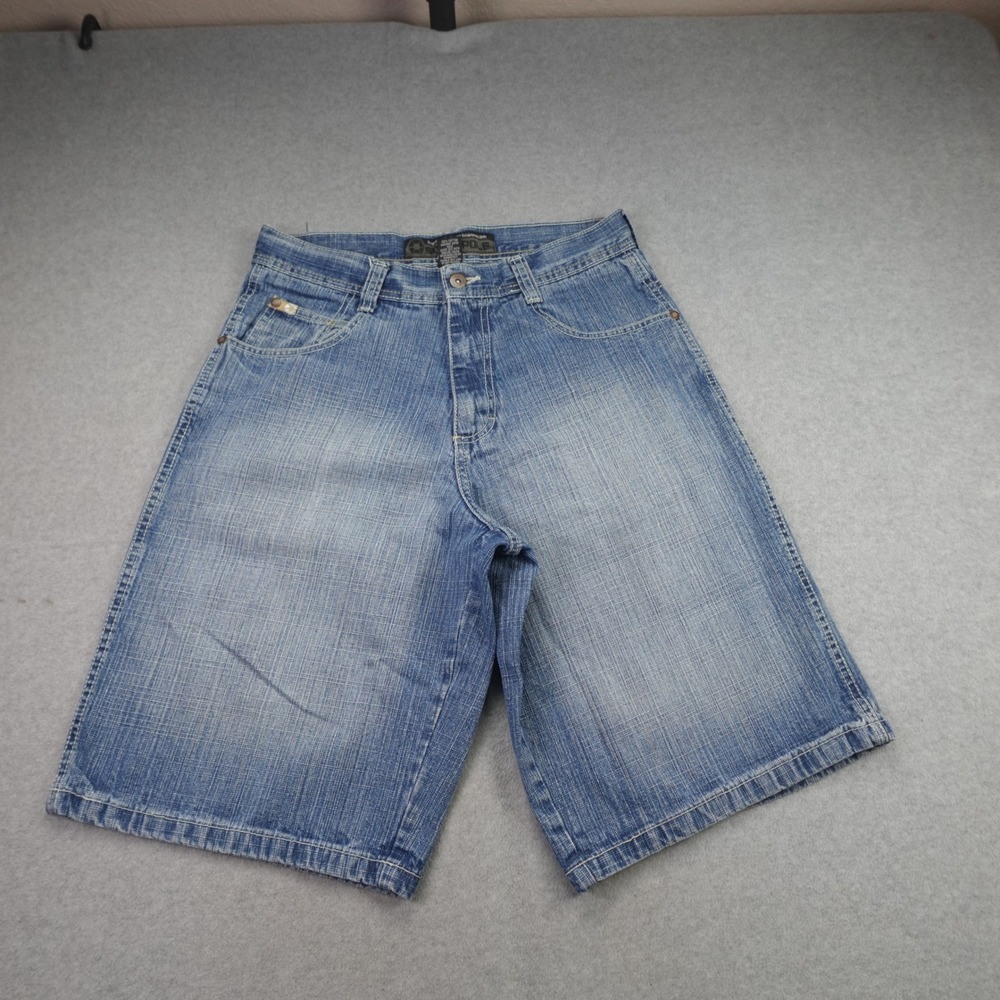 Southpole Denim Shorts Mens 30 Blue Y2K Baggy Jean Shorts Relaxed Hip Hop
